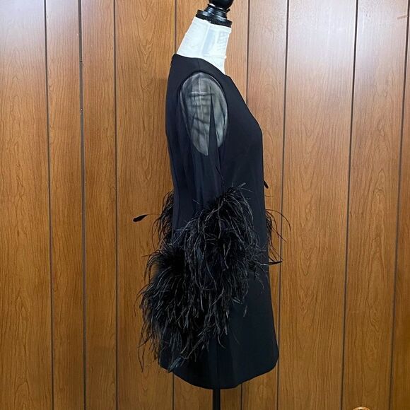 Alice + Olivia  Izola Feather-Trim Minidress size 8 - Picture 12 of 16